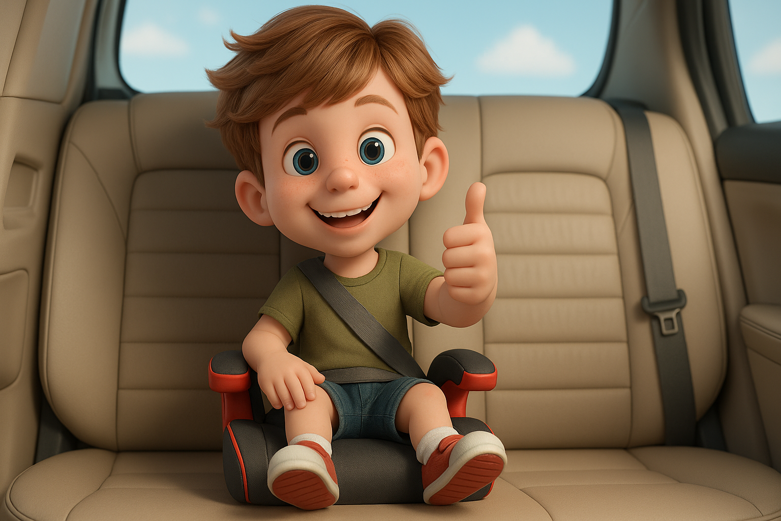 Portable backless booster seat for family travel